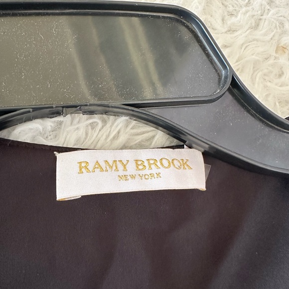 💥SOLD $25💥 RAMY BROOK Mini Dress M Black Ruched Feminine Sexy Goth Babydoll - Picture 8 of 11